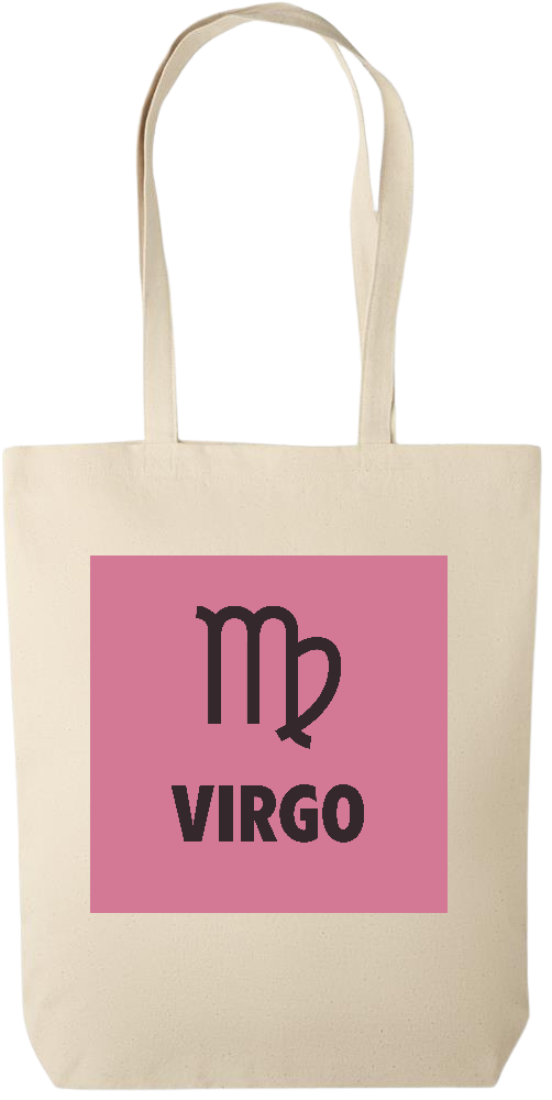 Zodiac Virgo Design - Premium canvas cotton tote bag_BEIGE_front