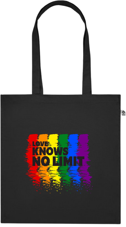 Love Knows No Limits Design - Premium colored organic cotton tote bag_BLACK_front