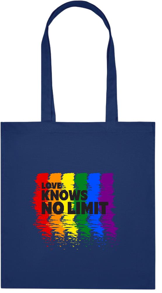 Love Knows No Limits Design - Premium colored organic cotton tote bag_BLUE_front