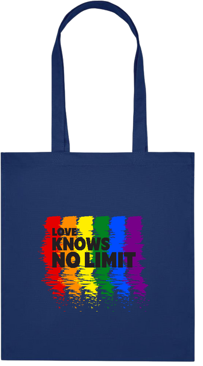 Love Knows No Limits Design - Premium colored organic cotton tote bag_BLUE_front