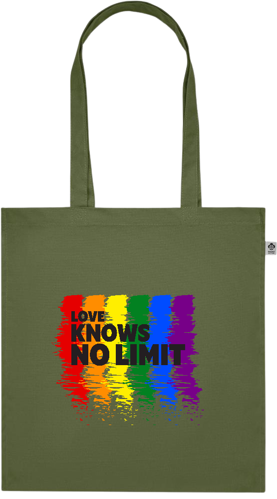 Love Knows No Limits Design - Premium colored organic cotton tote bag_GREEN_front