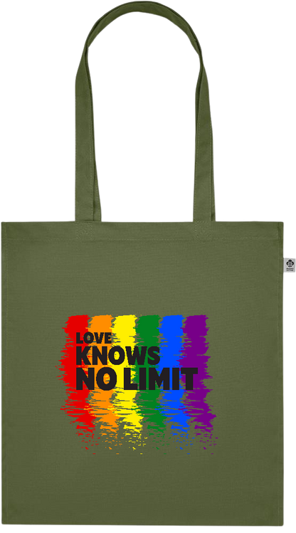 Love Knows No Limits Design - Premium colored organic cotton tote bag_GREEN_front