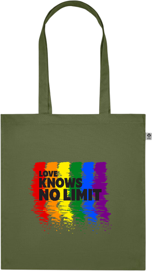 Love Knows No Limits Design - Premium colored organic cotton tote bag_GREEN_front