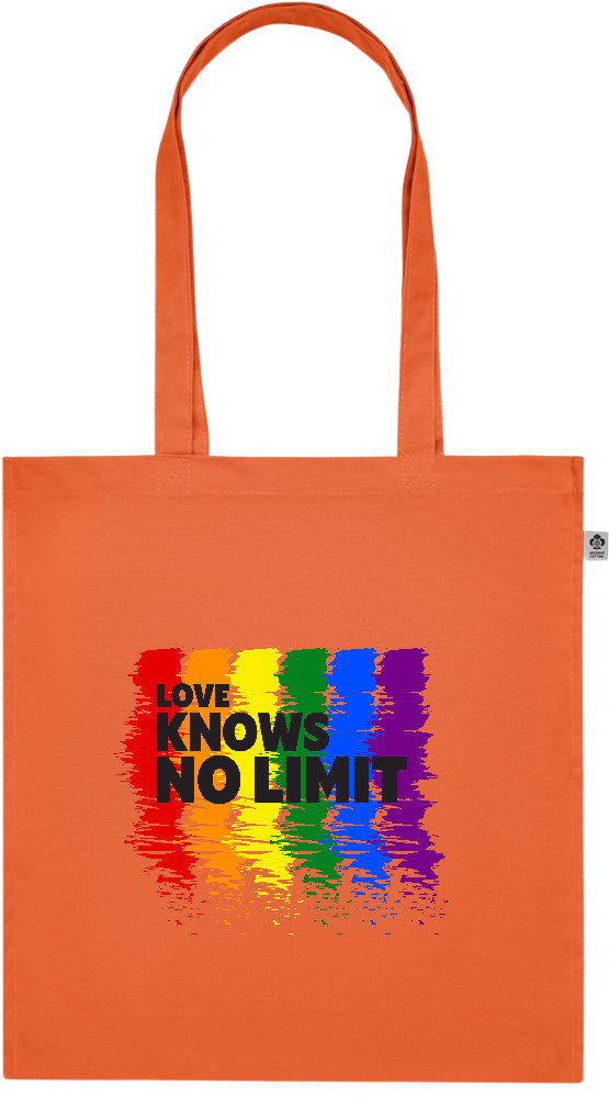 Love Knows No Limits Design - Premium colored organic cotton tote bag_ORANGE_front