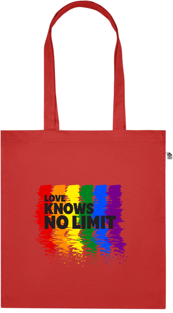 Love Knows No Limits Design - Premium colored organic cotton tote bag_RED_front