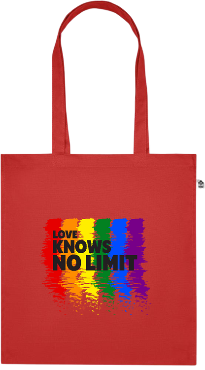 Love Knows No Limits Design - Premium colored organic cotton tote bag_RED_front