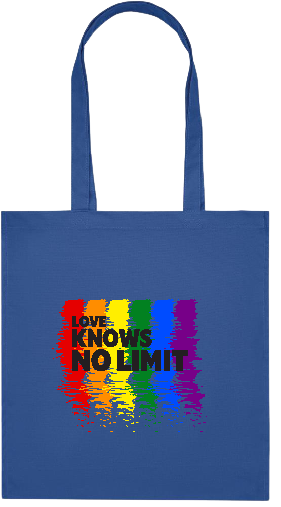 Love Knows No Limits Design - Premium colored organic cotton tote bag_ROYAL BLUE_front