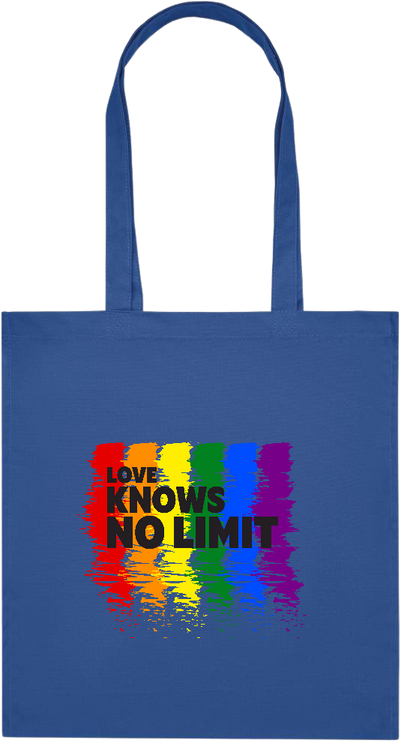 Love Knows No Limits Design - Premium colored organic cotton tote bag_ROYAL BLUE_front