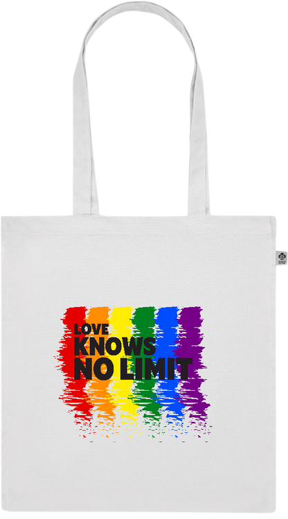 Love Knows No Limits Design - Premium colored organic cotton tote bag_WHITE_front