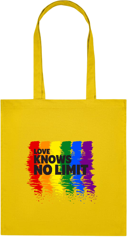 Love Knows No Limits Design - Premium colored organic cotton tote bag_YELLOW_front