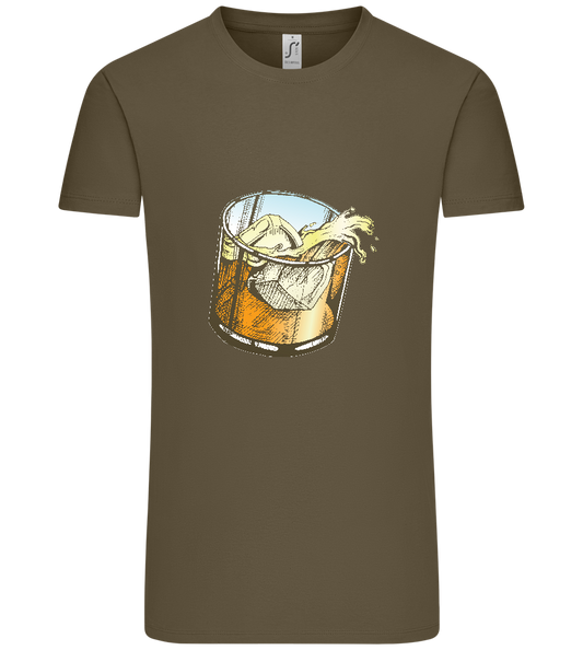 Whiskey Glass Design - Premium men's t-shirt_ARMY_front