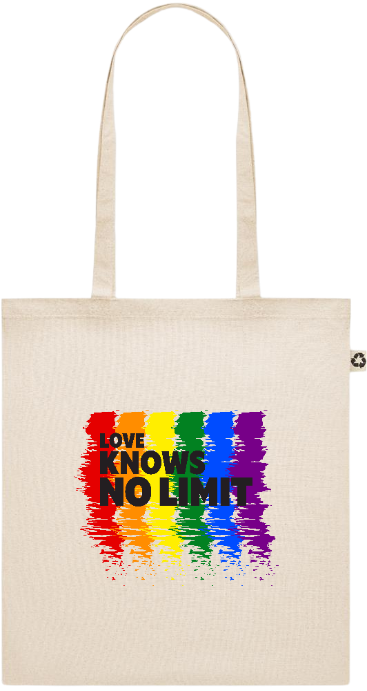 Love Knows No Limits Design - Recycled cotton shopping bag_BEIGE_front