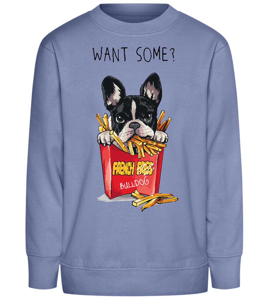 Want Some French Fries Design - Comfort Kids Sweater_BLUE_front