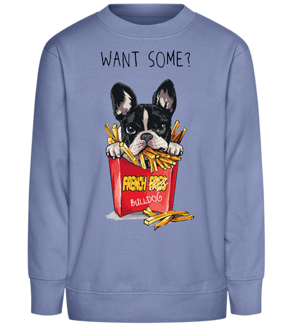 Want Some French Fries Design - Comfort Kids Sweater_BLUE_front