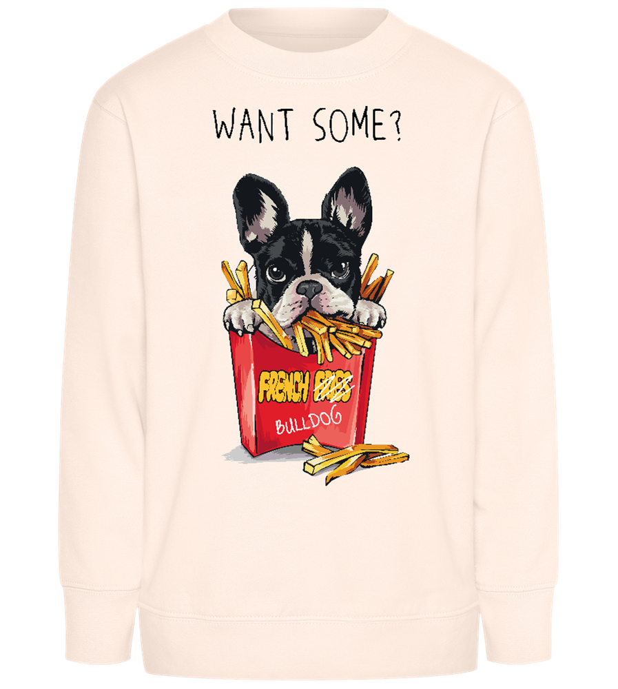 Want Some French Fries Design - Comfort Kids Sweater_LIGHT PEACH ROSE_front