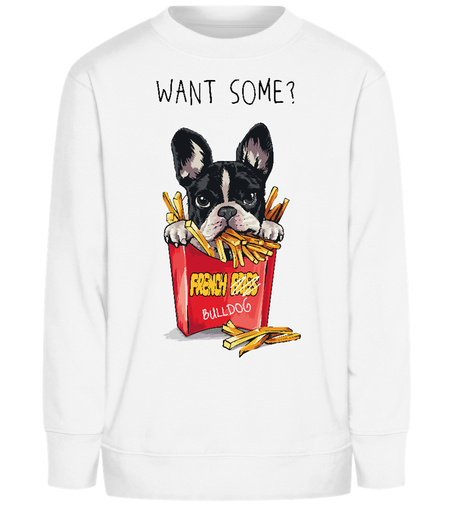 Want Some French Fries Design - Comfort Kids Sweater_WHITE_front