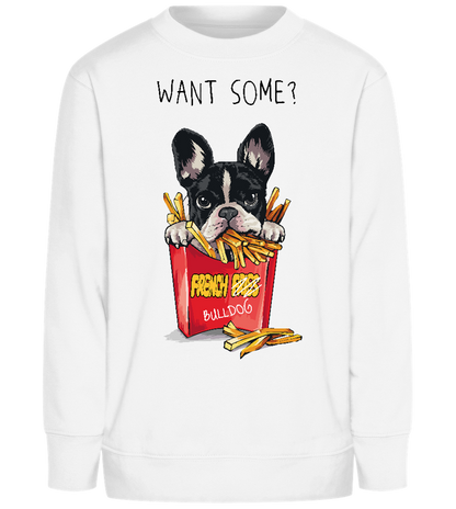 Want Some French Fries Design - Comfort Kids Sweater_WHITE_front