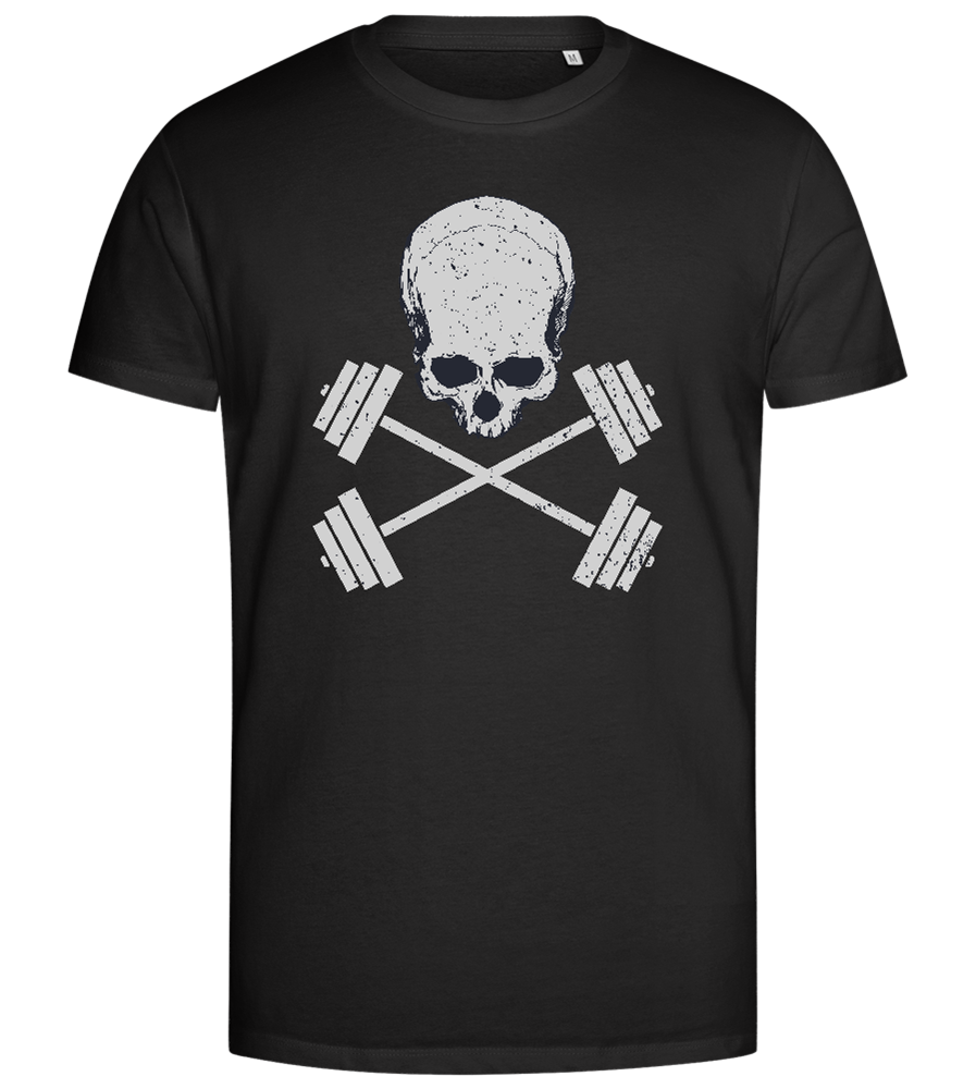 Power and Bones Design - Premium men's close fitting t-shirt_DEEP BLACK_front