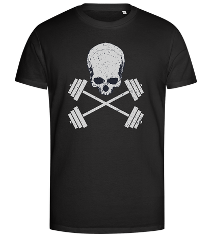 Power and Bones Design - Premium men's close fitting t-shirt_DEEP BLACK_front