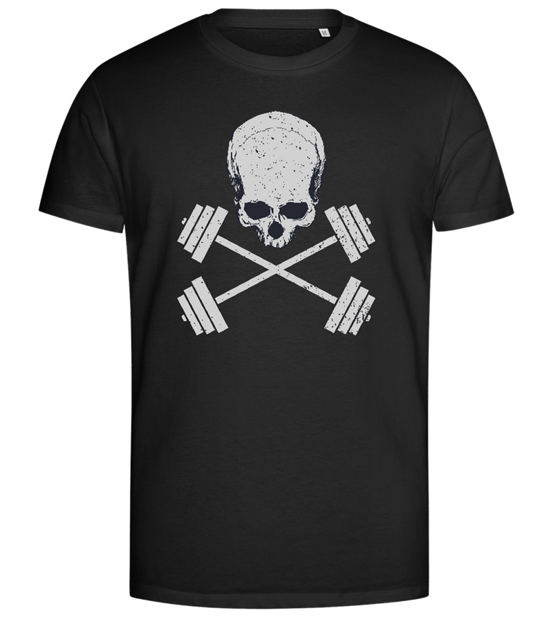 Power and Bones Design - Premium men's close fitting t-shirt_DEEP BLACK_front