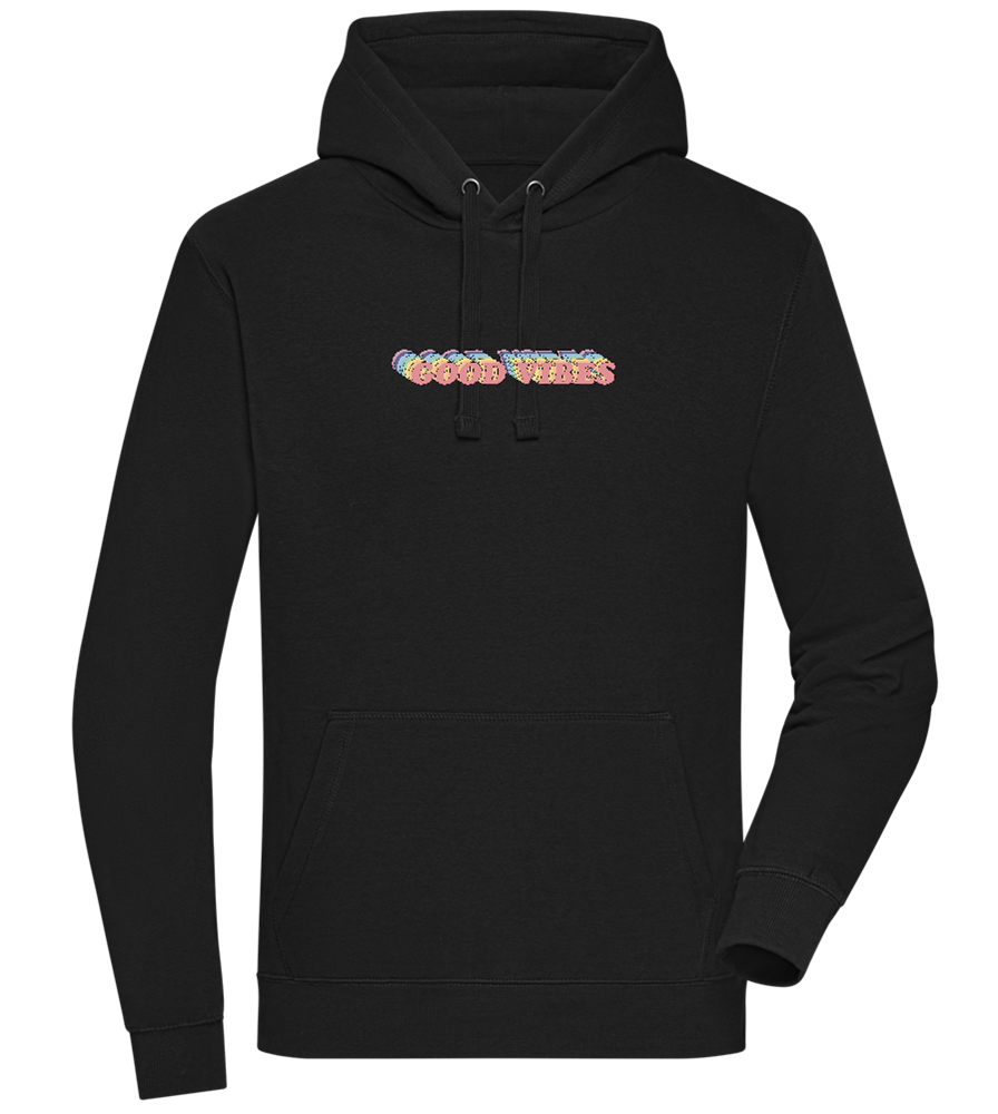 Good Vibes Rainbow Design - Premium unisex hoodie_BLACK_front