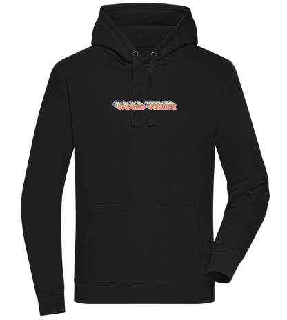 Good Vibes Rainbow Design - Premium unisex hoodie_BLACK_front