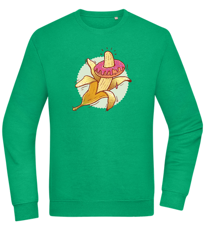 Banana Donut Design - Comfort Essential Unisex Sweater_MEADOW GREEN_front