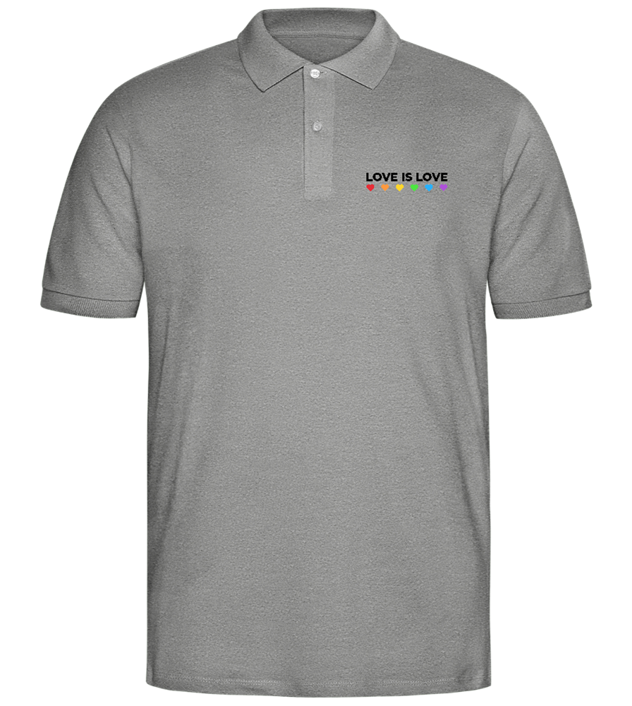 Love is Love Hearts Design - Comfort men's polo shirt_ORION GREY II_front