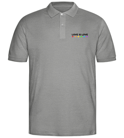 Love is Love Hearts Design - Comfort men's polo shirt_ORION GREY II_front