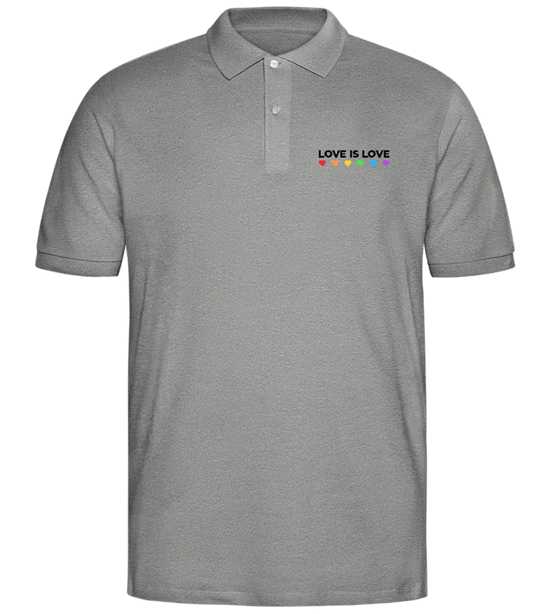 Love is Love Hearts Design - Comfort men's polo shirt_ORION GREY II_front