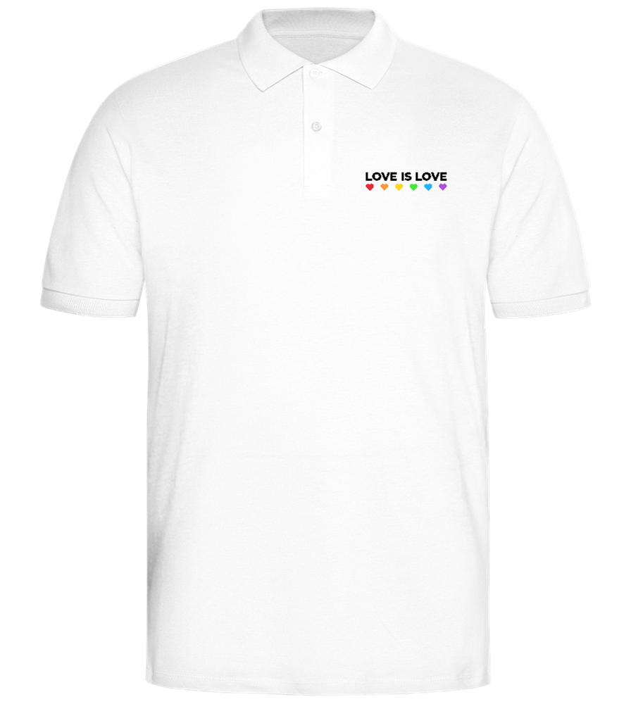 Love is Love Hearts Design - Comfort men's polo shirt_WHITE_front