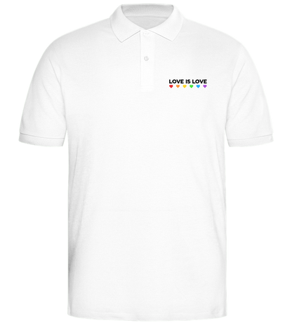 Love is Love Hearts Design - Comfort men's polo shirt_WHITE_front