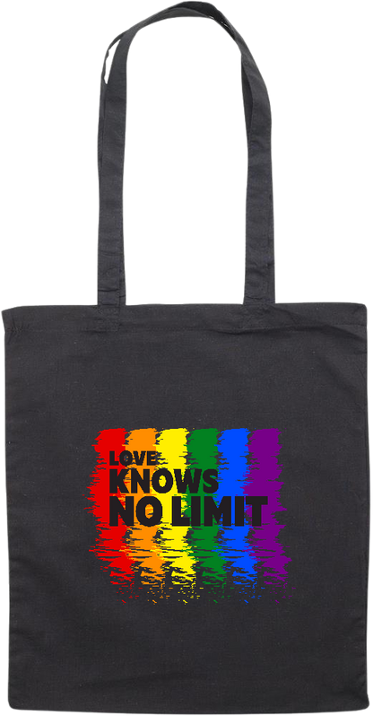 Love Knows No Limits Design - Essential colored event tote bag_BLACK_front