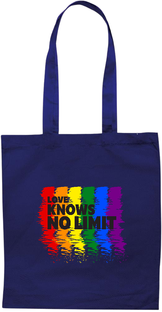 Love Knows No Limits Design - Essential colored event tote bag_BLUE_front