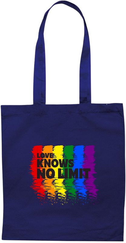 Love Knows No Limits Design - Essential colored event tote bag_BLUE_front