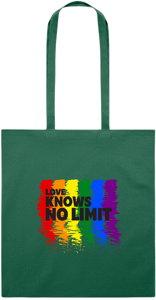 Love Knows No Limits Design - Essential colored event tote bag_DARK GREEN_front