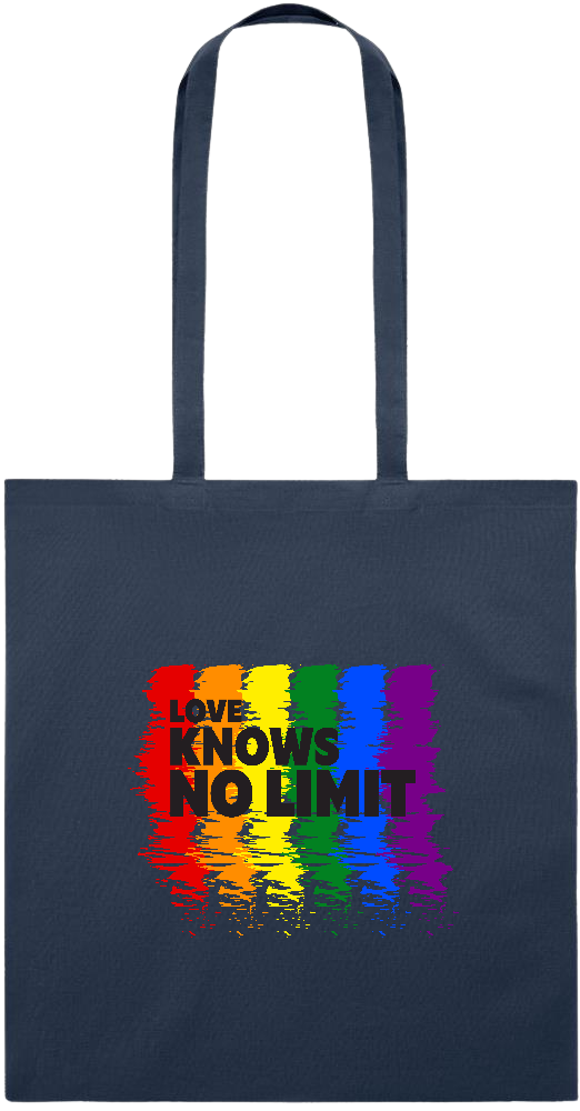 Love Knows No Limits Design - Essential colored event tote bag_FRENCH NAVY_front