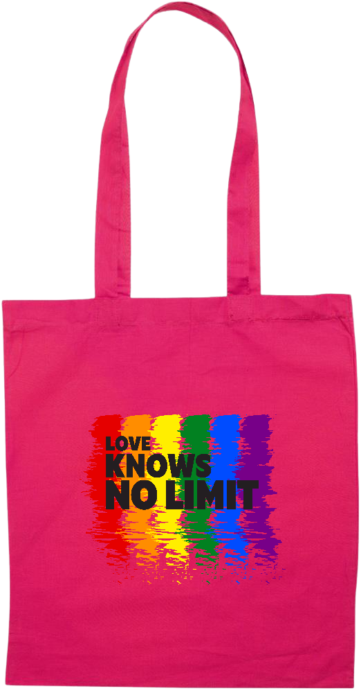 Love Knows No Limits Design - Essential colored event tote bag_FUCHSIA_front