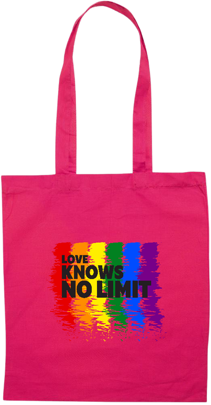 Love Knows No Limits Design - Essential colored event tote bag_FUCHSIA_front