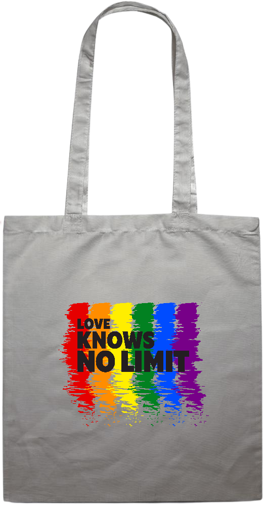 Love Knows No Limits Design - Essential colored event tote bag_GREY_front