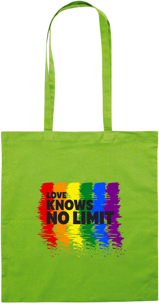 Love Knows No Limits Design - Essential colored event tote bag_LIME_front