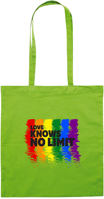 Love Knows No Limits Design - Essential colored event tote bag_LIME_front