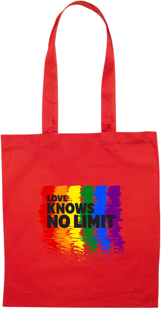 Love Knows No Limits Design - Essential colored event tote bag_RED_front