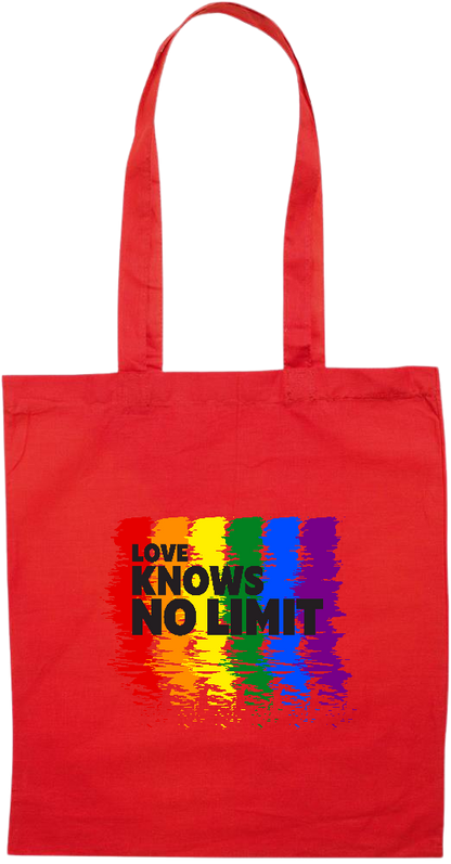 Love Knows No Limits Design - Essential colored event tote bag_RED_front