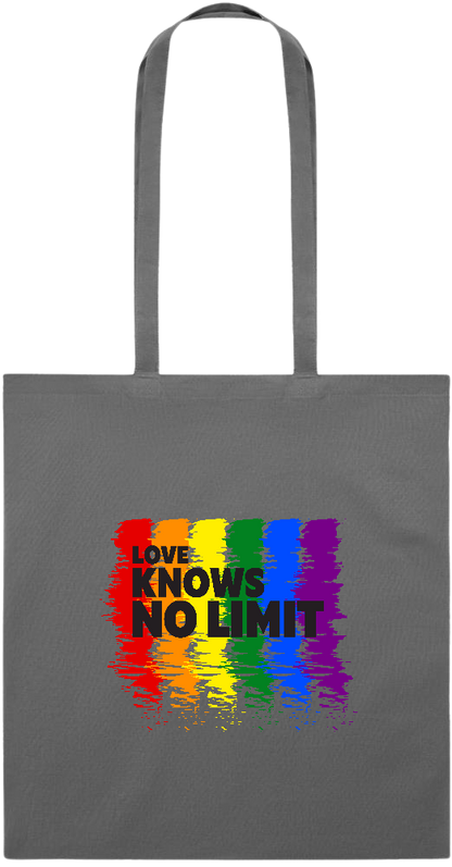 Love Knows No Limits Design - Essential colored event tote bag_STONE GREY_front