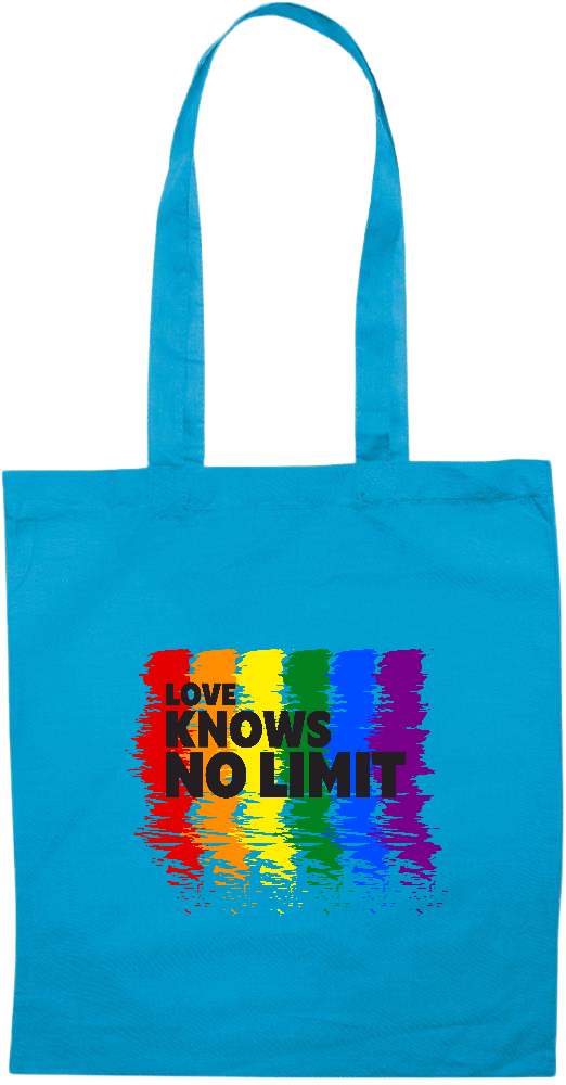 Love Knows No Limits Design - Essential colored event tote bag_TURQUOISE_front