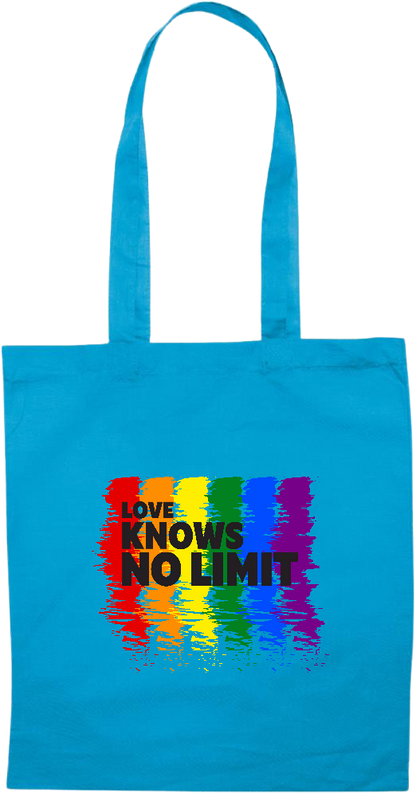 Love Knows No Limits Design - Essential colored event tote bag_TURQUOISE_front