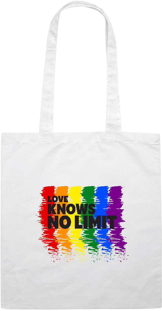 Love Knows No Limits Design - Essential colored event tote bag_WHITE_front