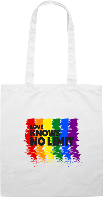 Love Knows No Limits Design - Essential colored event tote bag_WHITE_front