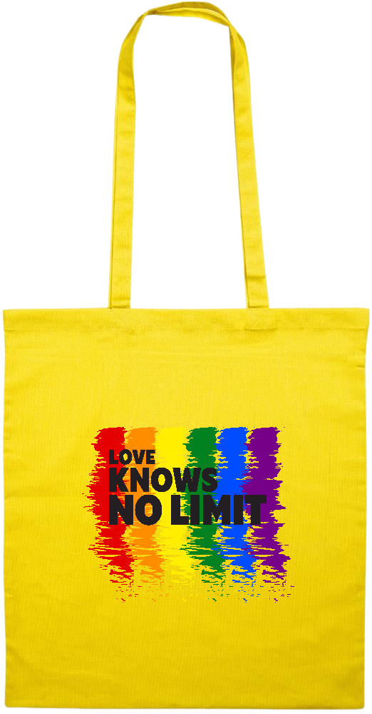 Love Knows No Limits Design - Essential colored event tote bag_YELLOW_front